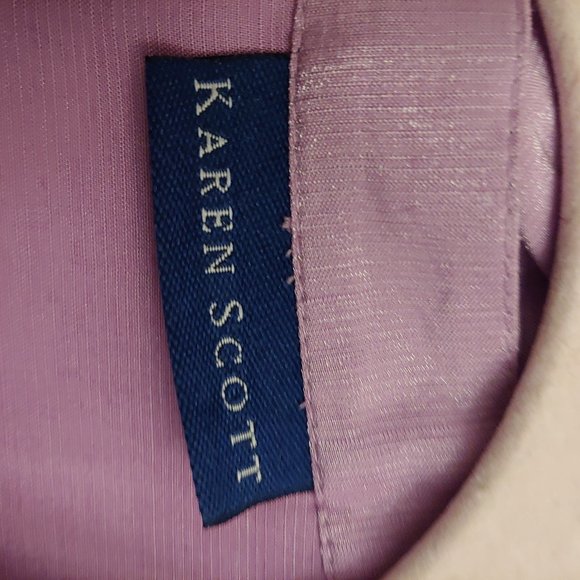 Lot of 3 Karen Scott button pink, lilac, chartreuse shimmer tops size Large NWOT - Picture 3 of 12
